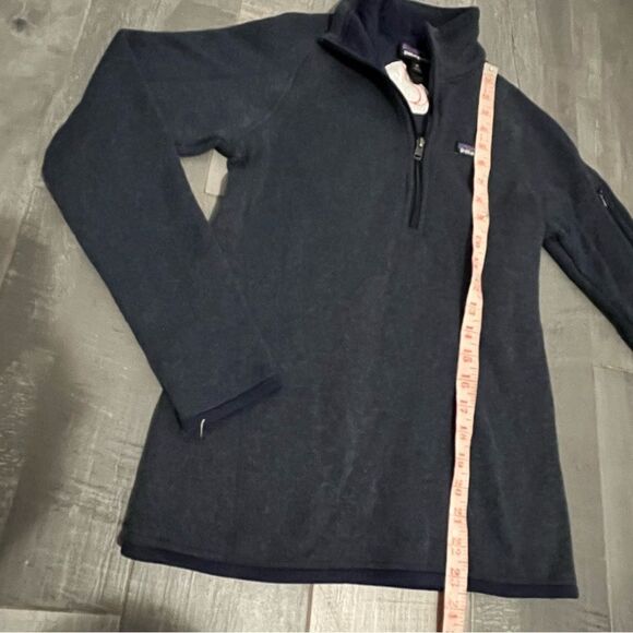 Patagonia Better Sweater 1/4 Zip Navy Blue  Slim Fit Wool Blend Health Logo XS - Picture 4 of 10